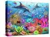 Dolphin Coral Reef-Adrian Chesterman-Stretched Canvas