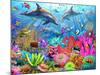 Dolphin Coral Reef-Adrian Chesterman-Mounted Art Print