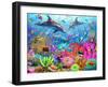 Dolphin Coral Reef-Adrian Chesterman-Framed Art Print