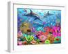 Dolphin Coral Reef-Adrian Chesterman-Framed Art Print