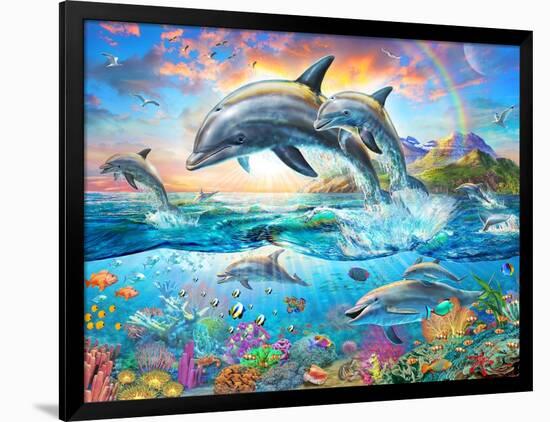 Dolphin Family-Adrian Chesterman-Framed Art Print