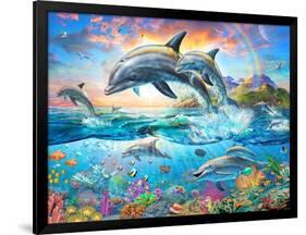 Dolphin Family-Adrian Chesterman-Framed Art Print