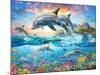 Dolphin Family-Adrian Chesterman-Mounted Art Print