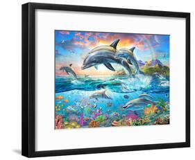 Dolphin Family-Adrian Chesterman-Framed Art Print