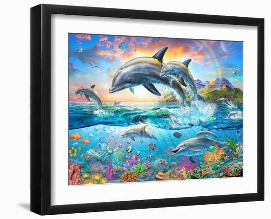 Dolphin Family-Adrian Chesterman-Framed Art Print