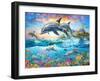 Dolphin Family-Adrian Chesterman-Framed Art Print