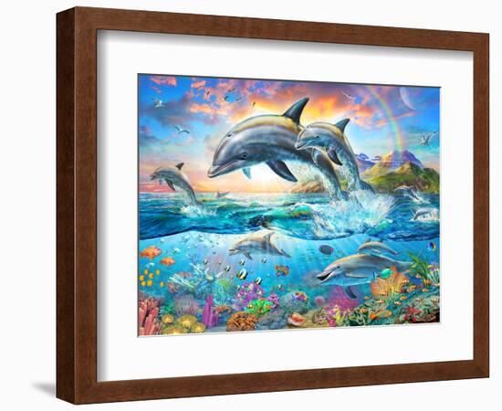 Dolphin Family-Adrian Chesterman-Framed Art Print