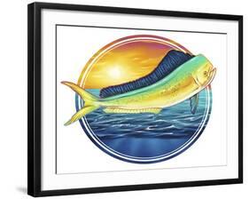 Dolphin Fish Illustration-FlyLand Designs-Framed Giclee Print