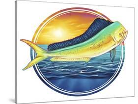 Dolphin Fish Illustration-FlyLand Designs-Stretched Canvas
