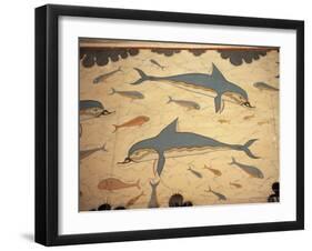 Dolphin Fresco, Knossos, Crete, Greece-James Green-Framed Photographic Print