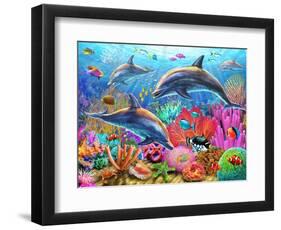 Dolphin Fun-Adrian Chesterman-Framed Art Print