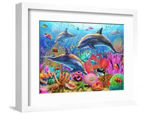 Dolphin Fun-Adrian Chesterman-Framed Art Print