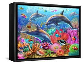 Dolphin Fun-Adrian Chesterman-Framed Stretched Canvas