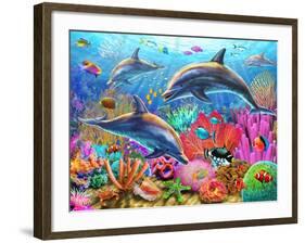 Dolphin Fun-Adrian Chesterman-Framed Art Print