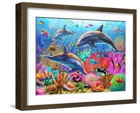 Dolphin Fun-Adrian Chesterman-Framed Art Print