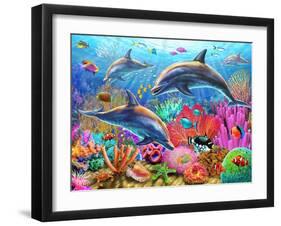 Dolphin Fun-Adrian Chesterman-Framed Art Print