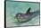 Dolphin in the Ocean, Roatan Island, Honduras-Keren Su-Framed Stretched Canvas