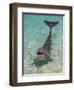 Dolphin in the Ocean, Roatan Island, Honduras-Keren Su-Framed Photographic Print