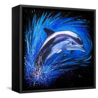 Dolphin Jumping-null-Framed Stretched Canvas