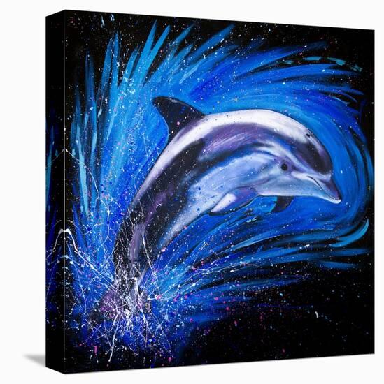 Dolphin Jumping-null-Stretched Canvas