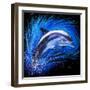 Dolphin Jumping-null-Framed Art Print