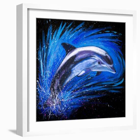 Dolphin Jumping-null-Framed Art Print