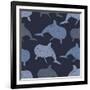 Dolphin Seamless Vector Pattern-Julia_Snova-Framed Art Print