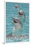 Dolphin Trio - Vero Beach, Florida-Lantern Press-Framed Art Print