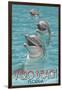 Dolphin Trio - Vero Beach, Florida-Lantern Press-Framed Art Print