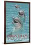 Dolphin Trio - Vero Beach, Florida-Lantern Press-Framed Art Print