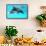 Dolphin With A Baby Floating In The Water-Elena Larina-Framed Stretched Canvas displayed on a wall