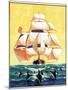 "Dolphins and Ship,"September 29, 1934-Gordon Grant-Mounted Giclee Print