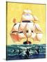 "Dolphins and Ship,"September 29, 1934-Gordon Grant-Stretched Canvas