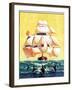 "Dolphins and Ship,"September 29, 1934-Gordon Grant-Framed Giclee Print