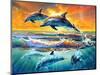 Dolphins at Dawn-Adrian Chesterman-Mounted Art Print