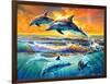 Dolphins at Dawn-Adrian Chesterman-Framed Art Print