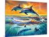 Dolphins at Dawn-Adrian Chesterman-Mounted Art Print