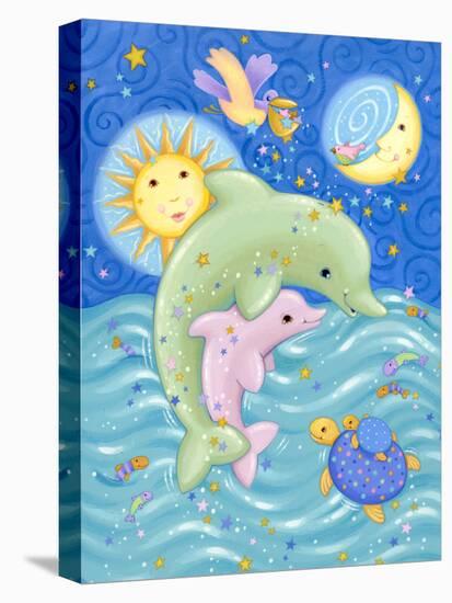 Dolphins at Play-Viv Eisner-Stretched Canvas