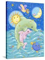 Dolphins at Play-Viv Eisner-Stretched Canvas