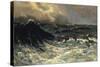Dolphins in a Rough Sea, 1894-Thorvald Niss-Stretched Canvas