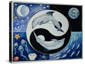 Dolphins (Month of May from a Calendar)-Vivika Alexander-Stretched Canvas