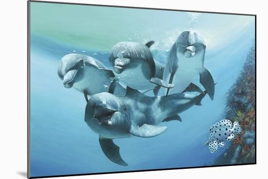 Dolphins-Durwood Coffey-Mounted Giclee Print
