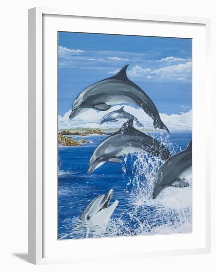 Dolphins-Janet Blakeley-Framed Giclee Print