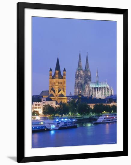 Dom and Gros St. Martin Church, Cologne, Germany, Europe-Charles Bowman-Framed Photographic Print