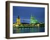 Dom Cathedral and the River Rhine, Cologne, Nord Rhein Westfalen, Germany, Europe-Gavin Hellier-Framed Photographic Print