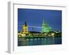 Dom Cathedral and the River Rhine, Cologne, Nord Rhein Westfalen, Germany, Europe-Gavin Hellier-Framed Photographic Print