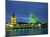 Dom Cathedral and the River Rhine, Cologne, Nord Rhein Westfalen, Germany, Europe-Gavin Hellier-Mounted Photographic Print