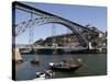 Dom Luis 1 Bridge over the River Douro, Cais De Ribeira Waterfront, Oporto, Portugal-White Gary-Stretched Canvas