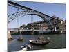 Dom Luis 1 Bridge over the River Douro, Cais De Ribeira Waterfront, Oporto, Portugal-White Gary-Mounted Photographic Print