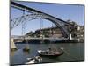 Dom Luis 1 Bridge over the River Douro, Cais De Ribeira Waterfront, Oporto, Portugal-White Gary-Mounted Photographic Print